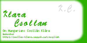 klara csollan business card